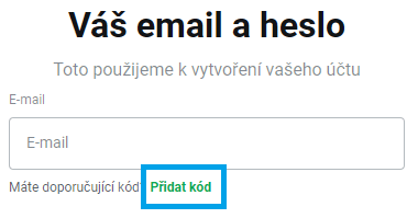 Jak přidat doporučující kód XTB registrace krok 1